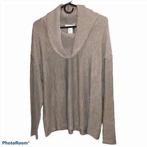 New Rachel Zoe Cowl Neck Sweater Size L Taupe